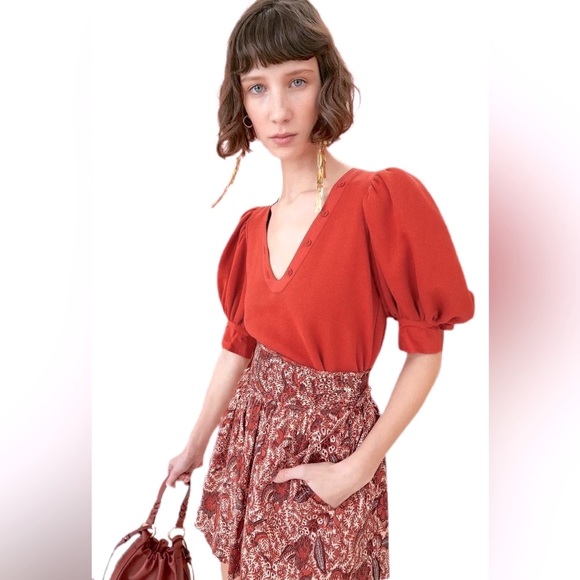 Ulla Johnson Bess Puff-Sleeve Sweater in Bossa Nova XS - Picture 5 of 7